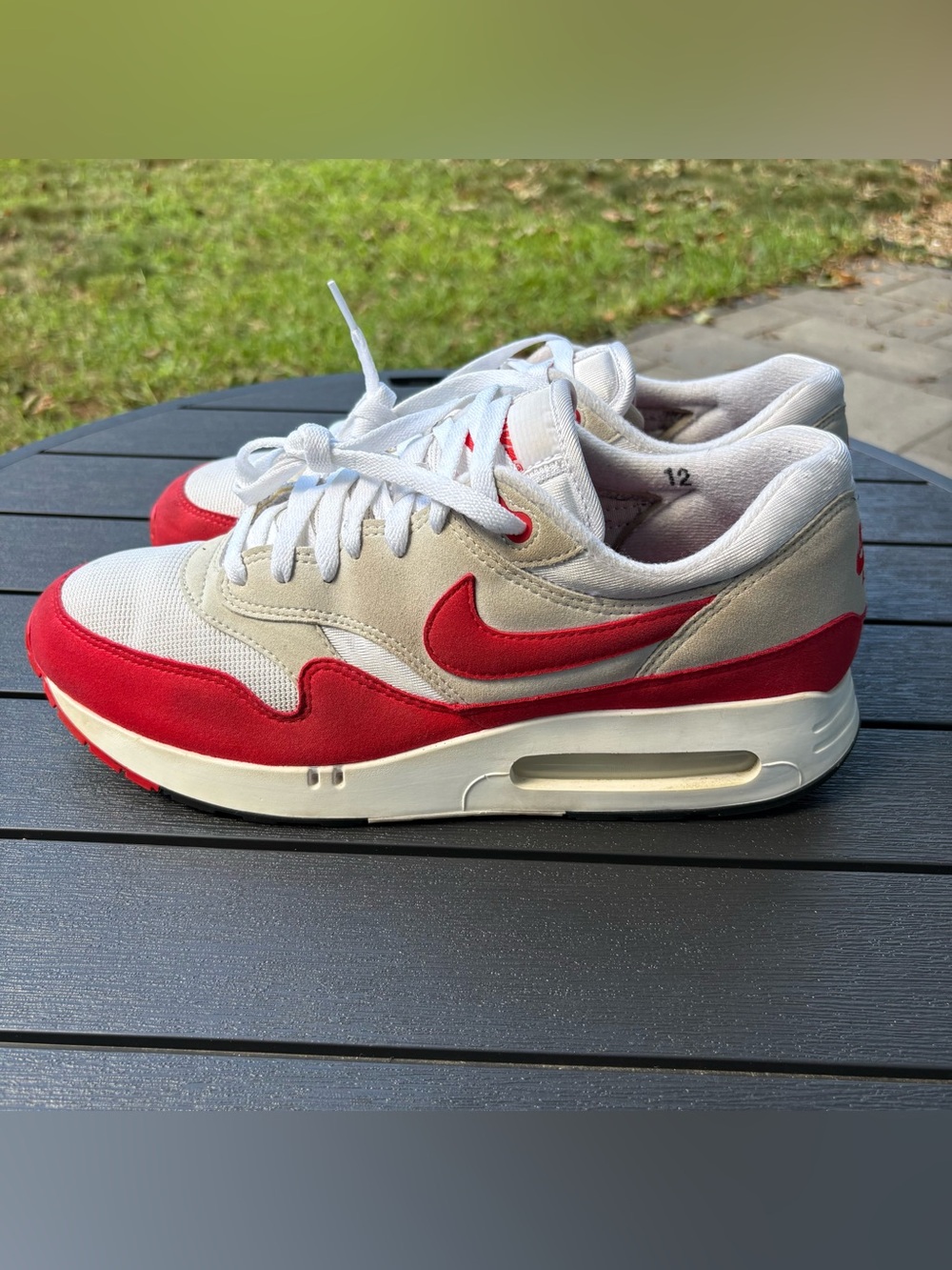 Men’s Nike Air Max 1 OG big bubble in red & white. Size 12